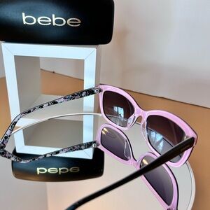Bebe Black With Pink Interior Sunglasses BNWOT